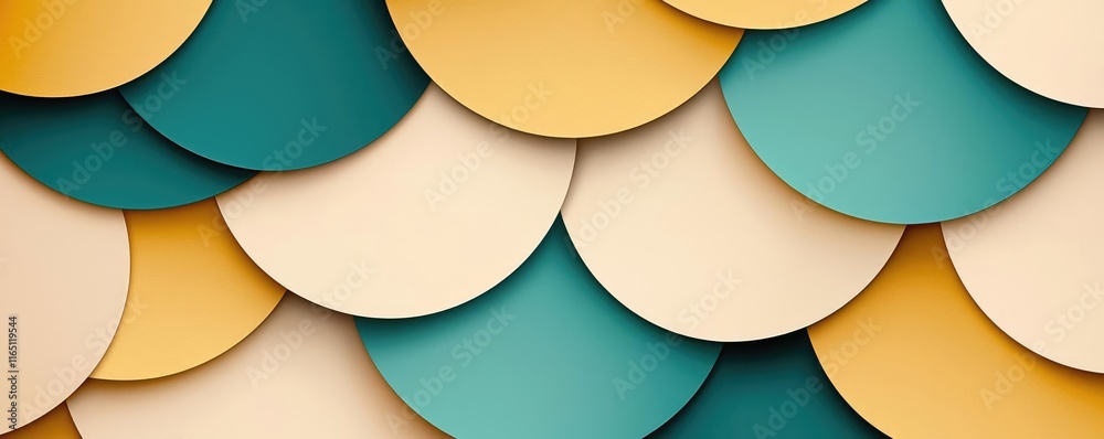 Aufkleber Circles abstract background concept. Colorful circular paper layers create a vibrant textured background for design projects.