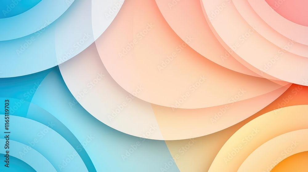 Poster Circles abstract background concept. Colorful abstract shapes in soft gradients create a modern design background.