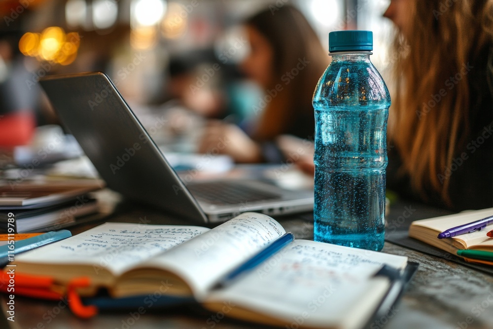 Poster Modern Study Space Tech and Focus in Academic Preparation