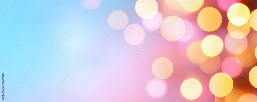Poster Circles abstract background concept. A vibrant abstract background featuring colorful bokeh lights in soft hues.