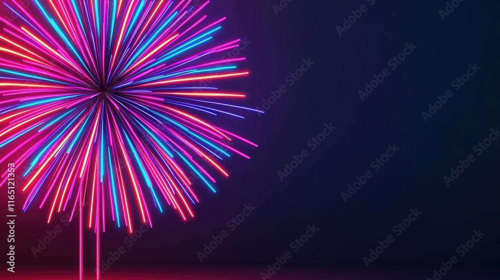 Aufkleber Fireworks abstract background idea. Vibrant fireworks display against a dark background, creating a festive atmosphere.