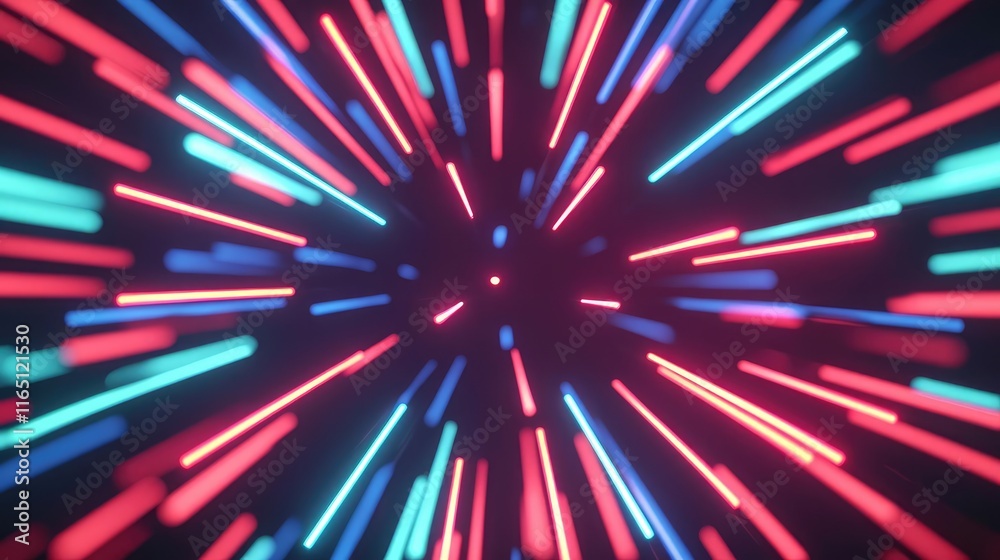 Aufkleber Fireworks abstract background idea. Dynamic light streaks form a mesmerizing background of colorful energy bursts.