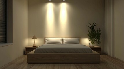 Minimalist Bedroom with Platform Bed and Calm Vibes