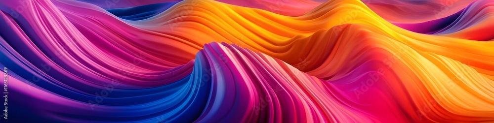 Aufkleber panoramic view of the sandstone formations at the wave glowing under the fiery hues of sunset, with 