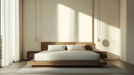 Minimalist Bedroom with Platform Bed and Modern Design