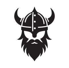 Viking Helmet silhouette vector illustration