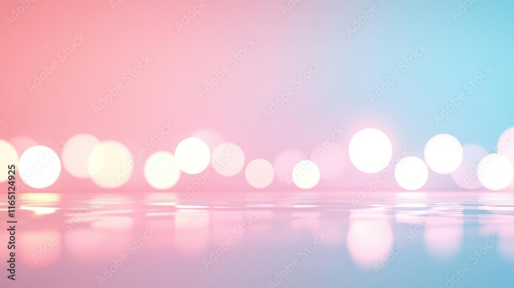 Poster circles abstract background concept. vibrant bokeh lights in soft pink and blue colors create a drea