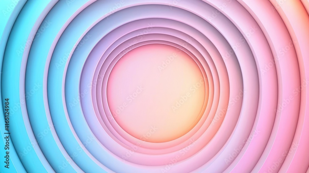 Aufkleber Circles abstract background concept. Abstract circles in soft pastel colors create a tranquil visual experience.