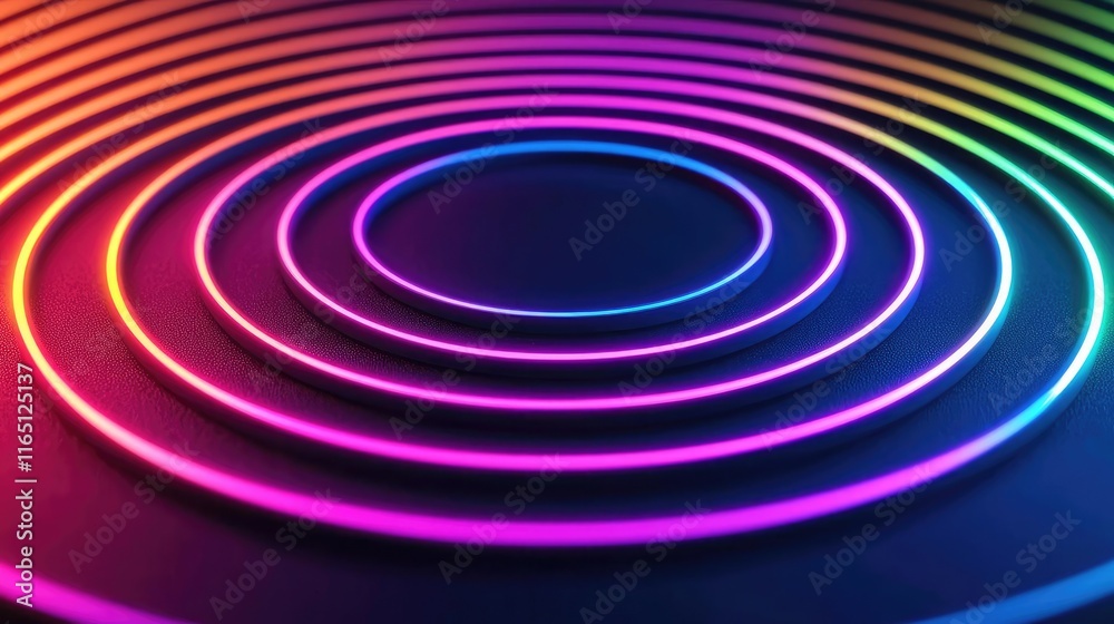 Poster circles abstract background concept. vibrant, colorful concentric circles create a stunning visual e