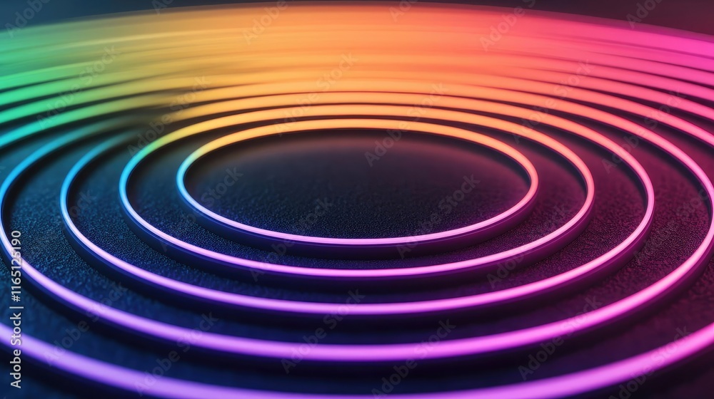 Aufkleber circles abstract background concept. vibrant concentric circles in shades of rainbow hues, creating 