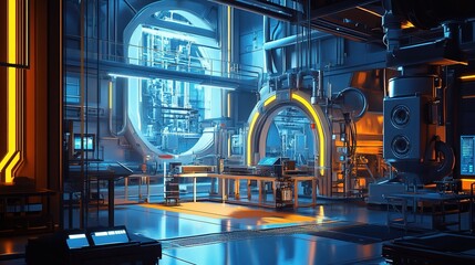 Advanced Smart Factory with Automated Machines and AR Technology