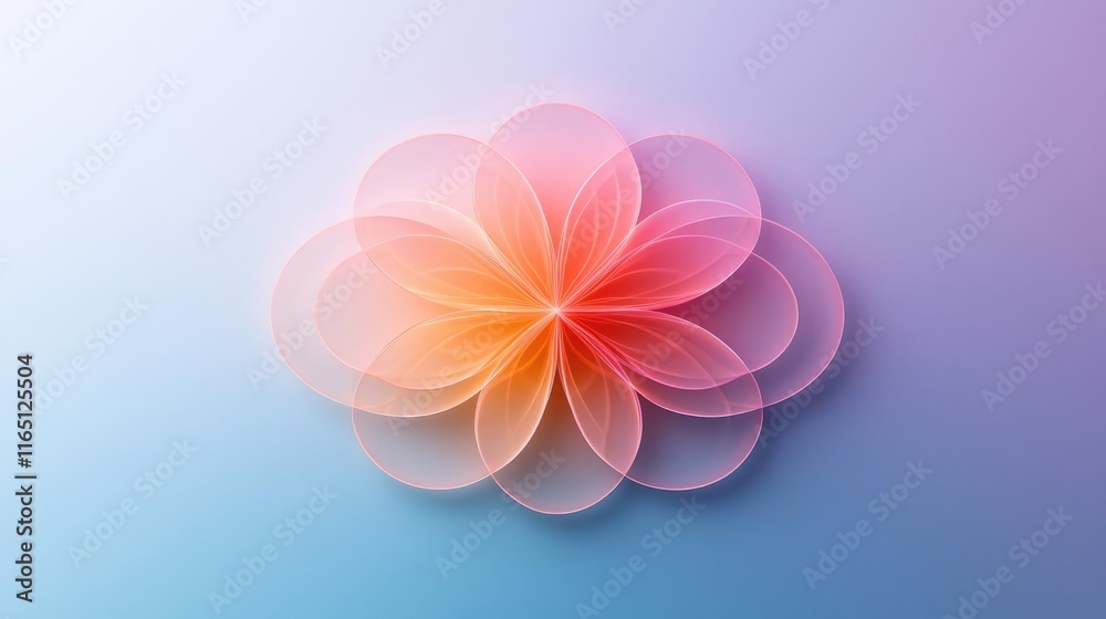 Poster circles abstract background concept. a vibrant, abstract floral design with overlapping petals in sh