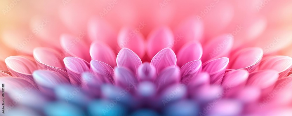 Poster circles abstract background concept. colorful close-up of blooming petals in vibrant pink and blue h