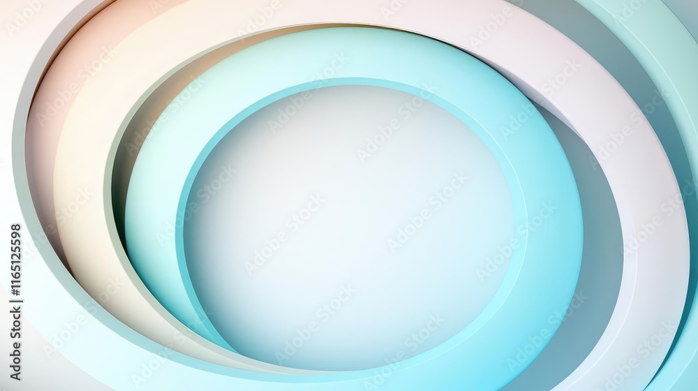 Aufkleber Circles abstract background concept. Abstract circular patterns in soft pastel colors, creating a modern and fresh design.