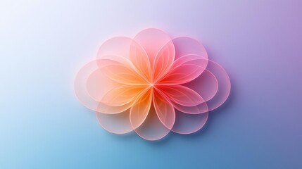 Fototapeta premium Circles abstract background concept. A vibrant, abstract floral design with overlapping petals in shades of pink and orange.