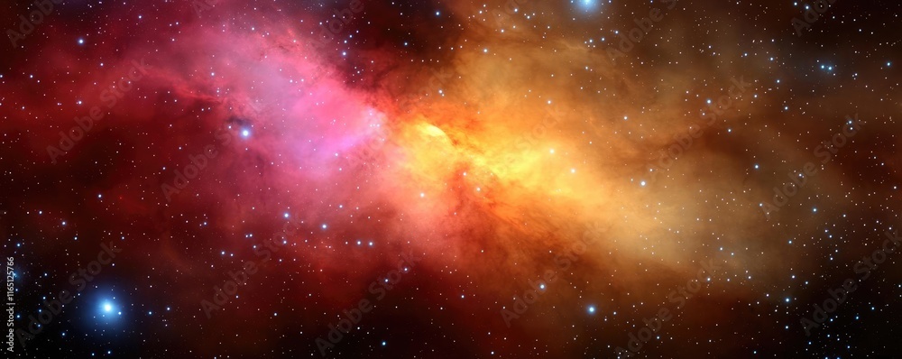 Poster cosmic abstract background idea. a stunning cosmic nebula showcasing vibrant colors and star formati