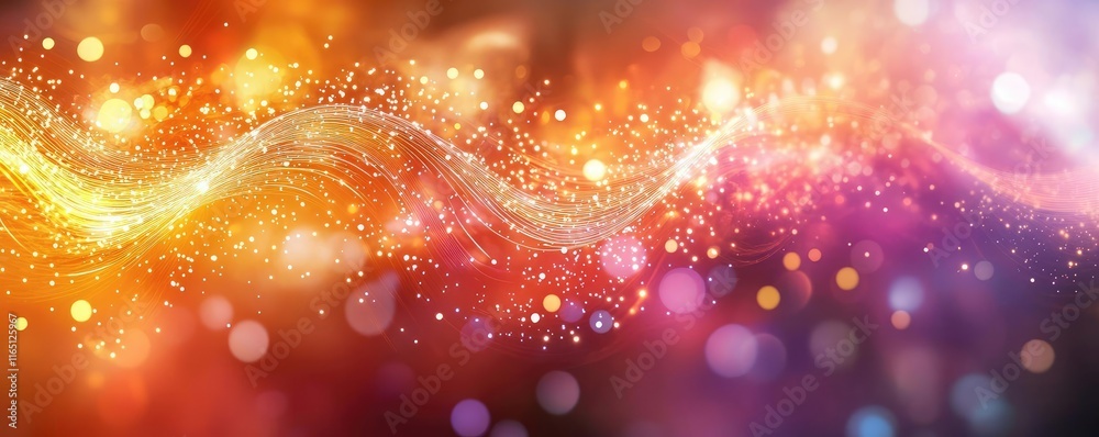 Poster Fireworks abstract background idea. Abstract colorful swirls of light and bokeh create a vibrant energetic background.