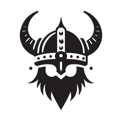 Viking Helmet silhouette vector illustration