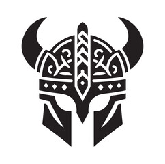 Viking Helmet silhouette vector illustration