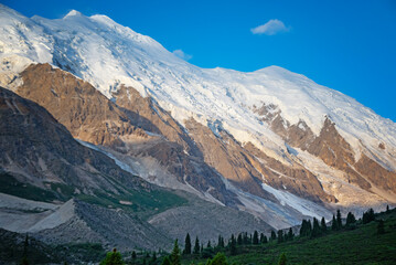 Tien shan  mountains with glacier