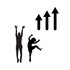 上昇基調シルエットイラスト10