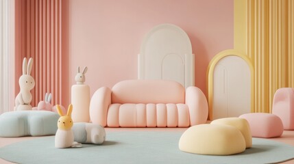 Pastel Playroom: A Child's Dream in Soft Hues