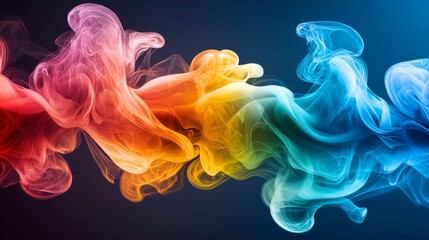 Abstract Colorful Swirling Smoke Rainbow Hues 8K Resolution