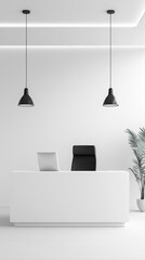 A Modern and Minimalist Office Reception Area Design: Clean Lines and Simple Elegance