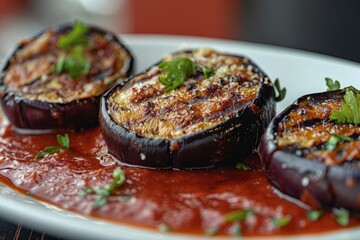 grilled eggplant with vegetables