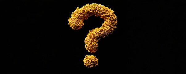 Golden Question Mark Enigma: A 3D Render of Curiosity and Uncertainty