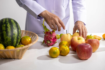 Young Asian Nutritionist, Health Doctor, Fruit, Weight Loss