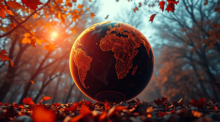 Global Network Earth depicted as a digital data sphere.