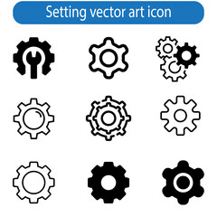 Setting vector art icons such as gear, gear connection. editable icons for web and mobile.