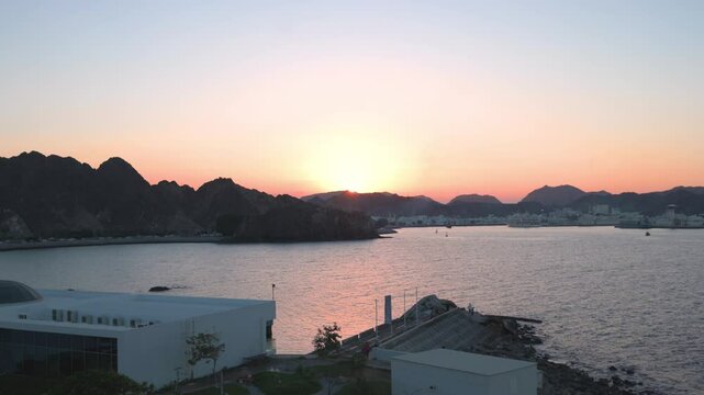 Muttrah Corniche Sunset View in Muscat, Oman