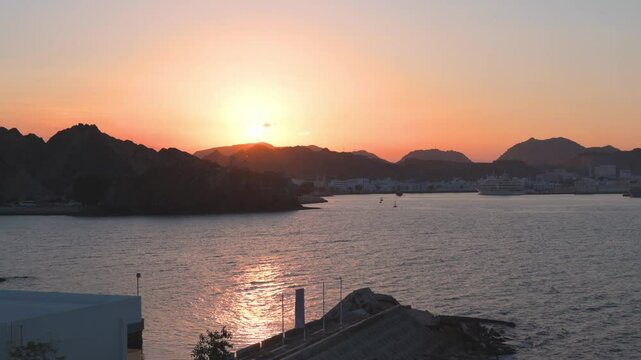 Muttrah Corniche Sunset View in Muscat, Oman