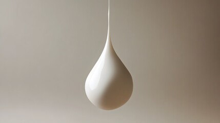 A Single Droplet Of Milk Hanging In Air
