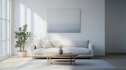 Contemporary Living Room with Comfortable Furniture and Minimalist Style