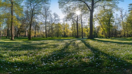 Naklejka premium Sunlit Spring Meadow
