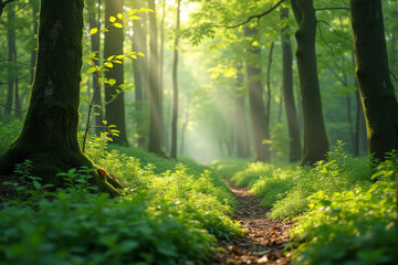 Obraz premium A photo of sparkling dew under the morning sunrise, highlighting the beauty of nature’s cycle.