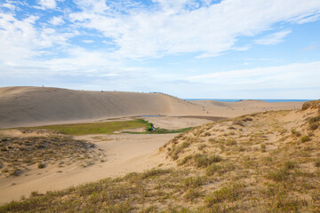 秋の鳥取砂丘の風景 鳥取県 鳥取砂丘