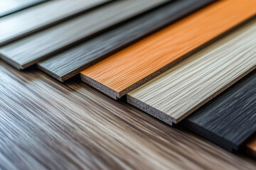 Naklejka premium row of wood boards with different colors and textures. Concept of variety and diversity, as each board has its own unique appearance. The different colors and textures create a visually interesting