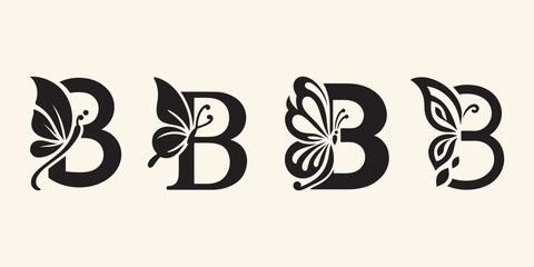 Butterfly letter B logo and vector illustration © shaondesigns
