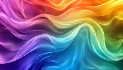 Fototapeta premium Vibrant abstract wave pattern with flowing curves and rainbow gradient, perfect for dynamic design backgrounds.