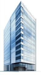 Obraz premium Modern Architectural Skyscraper Design with Glass Facade