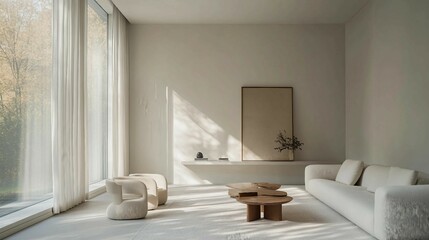 Serene White Living Space