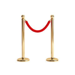 Golden Stanchions with Red Velvet Rope for Event Security