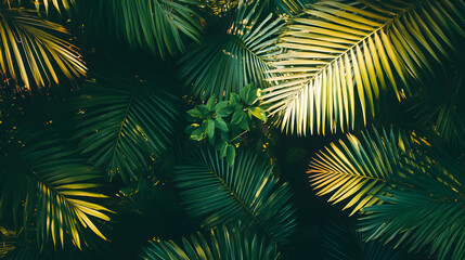 Scene among palm trees