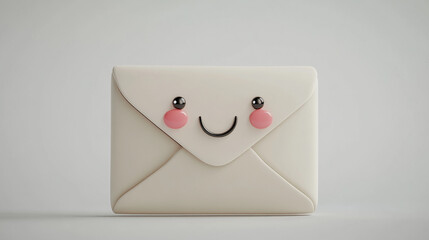 a white cute 3d kawaii envelope