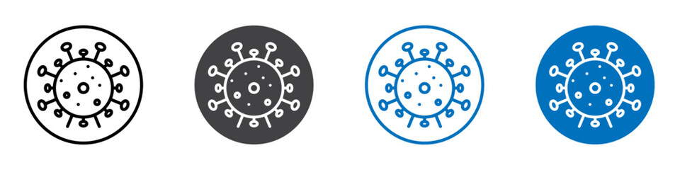 Bacteria icon flat editable icon mark set.
