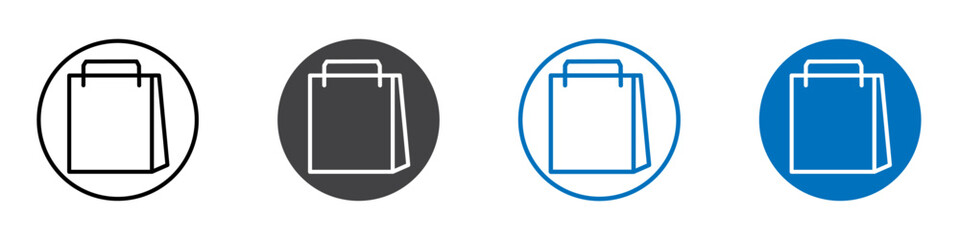 Bag icon flat editable icon mark set.